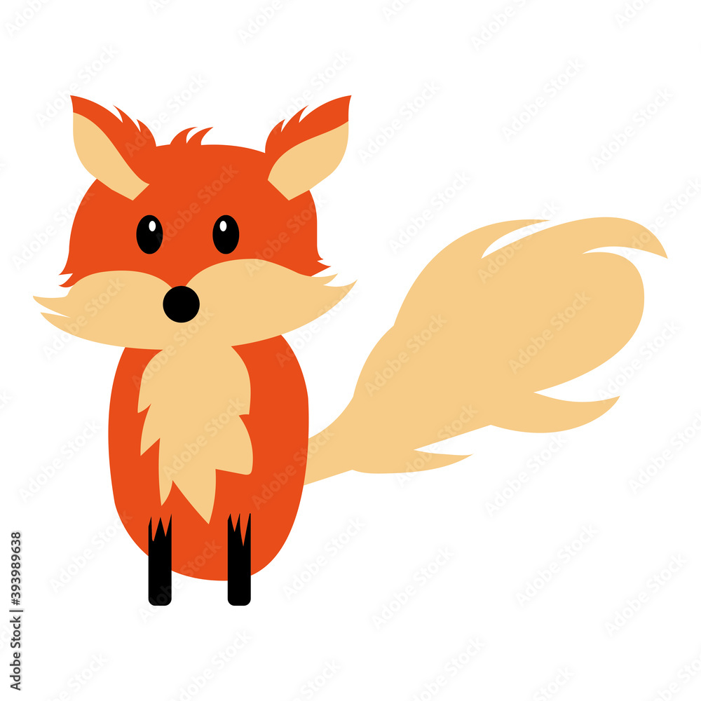 Cartoon of a baby fox kawaii - Vector