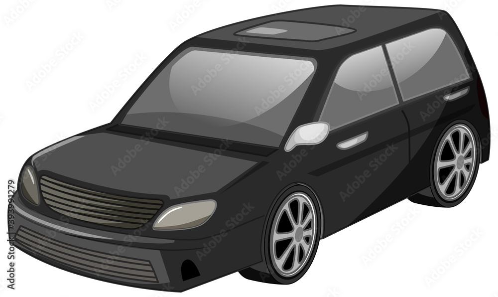 Black car cartoon style isolated on white background Black car cartoon style isolated on white background