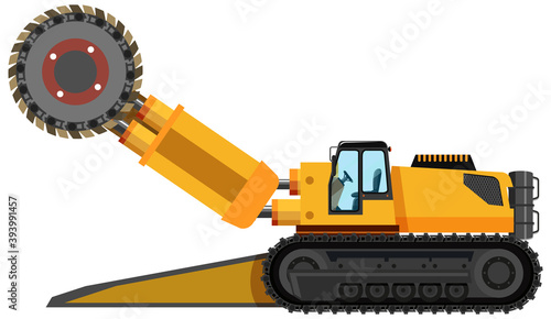Coal mining roadheader isolated