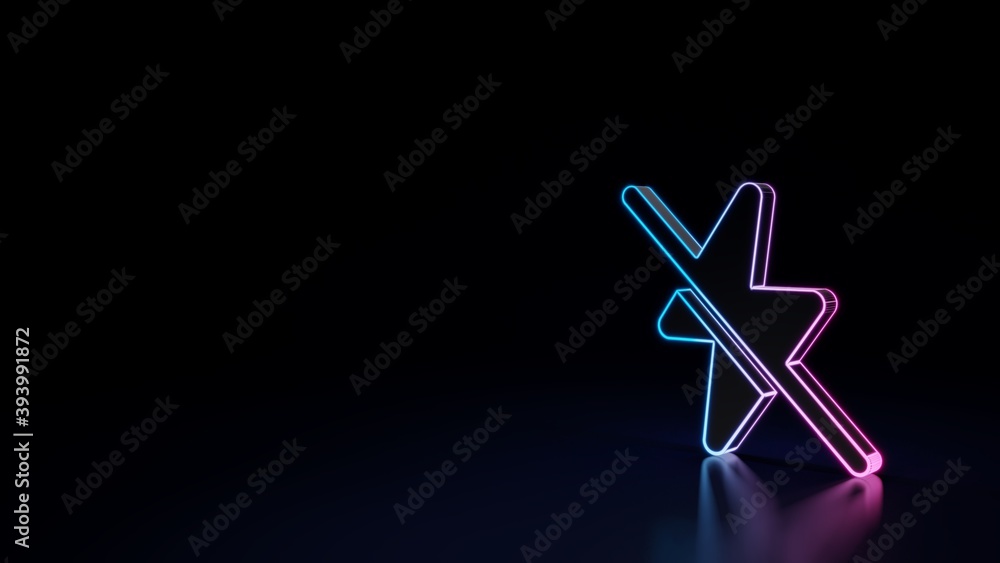 3d glowing neon symbol of symbol of no flash camera isolated on black background 3d glowing neon symbol of symbol of no flash camera isolated on black background