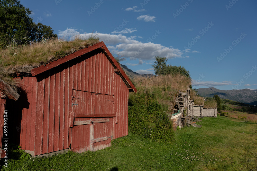 Obraz premium Fjærabu, Kåfjordbotn, Troms, Norway. - Museum, Naust 