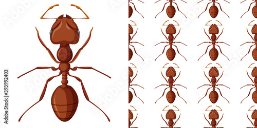 Working ant and seamless background