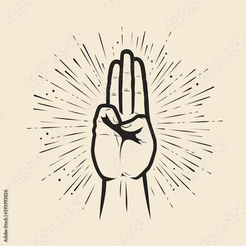 Scout symbol hand gesture. Scouting symbol vector illustration photo