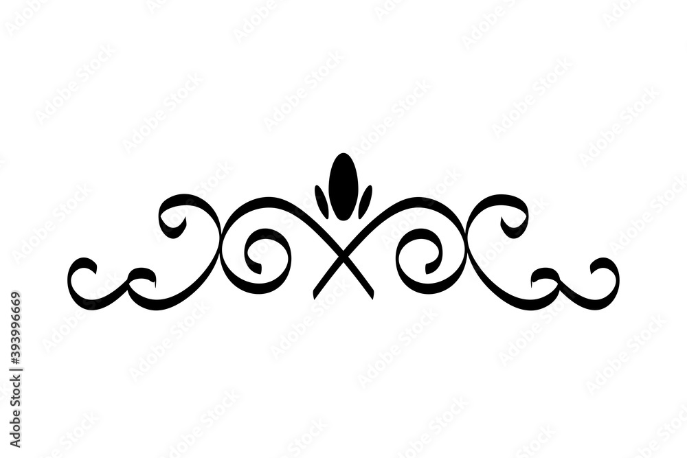 elegant divider with floral forms icon