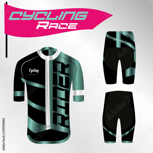 Realistic cycling uniform. Cycling race - Vector illustration