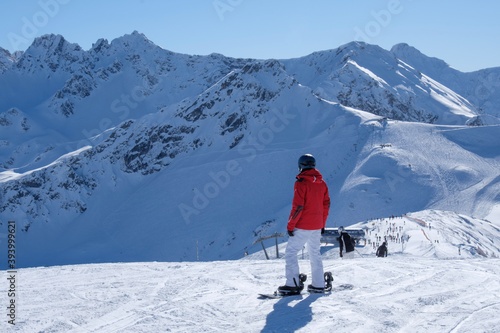 skier in the mountains