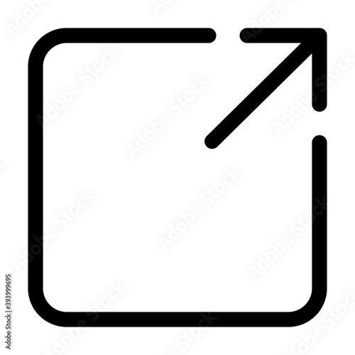 square with arrow interface line style icon