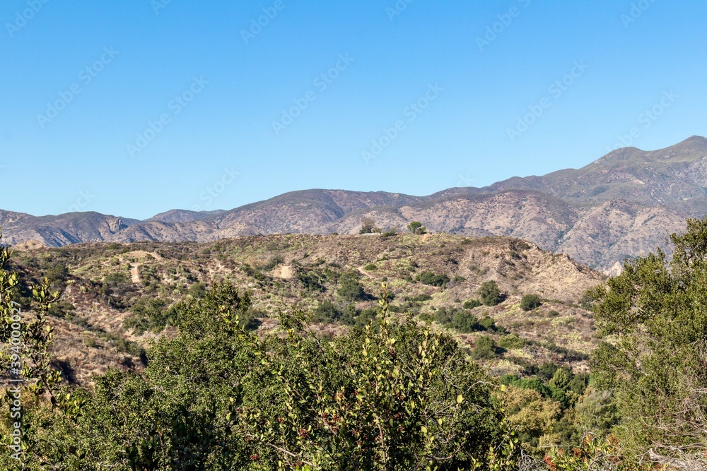 Scenic Views of California Foothills in O'Neill Regional Park, Trabuco Canyon, Orange County, California 