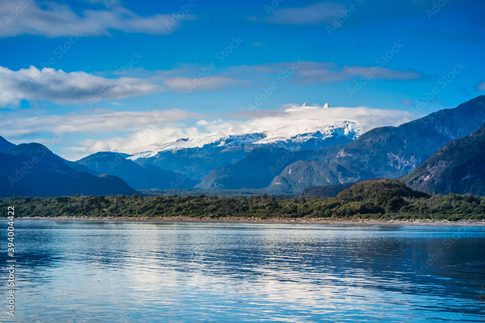 Landscape on the boat crossing between Puerto Chacabuco and Quellon, Patagonia - Chile.
