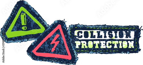 printed jeans patch vector design.
