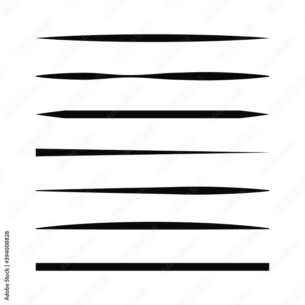 Set of handmade, hand drawn underline strokes isolated on white background EPS Vector Set of handmade, hand drawn underline strokes isolated on white background EPS Vector
