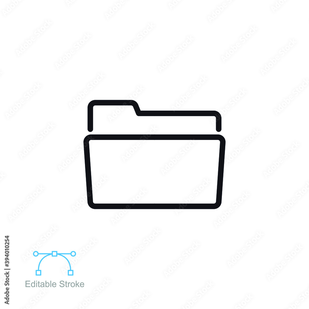 Folder line icon. File storage, files organizer. Project portfolio. Job Directory. Simple style pictogram for web, mobile and app. Editable stroke Vector illustration Design on white background EPS 10 Folder line icon. File storage, files organizer. Project portfolio. Job Directory. Simple style pictogram for web, mobile and app. Editable stroke Vector illustration Design on white background EPS 10