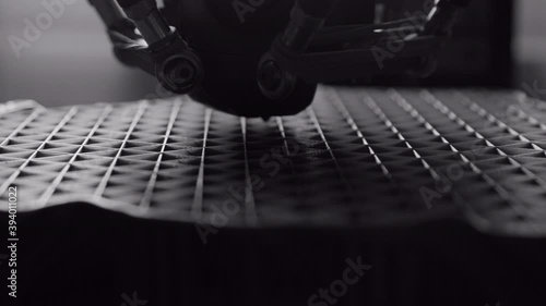 3D printing. Printing a mask on a 3D printer. Printing process.