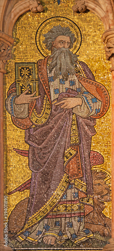 LONDON, GREAT BRITAIN - SEPTEMBER 19, 2017: The mosaic of St. Mark the Evange...