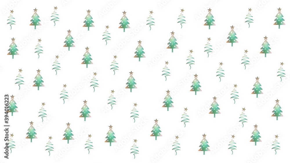 Seamless pattern of green Christmas tree on white background Seamless pattern of green Christmas tree on white background