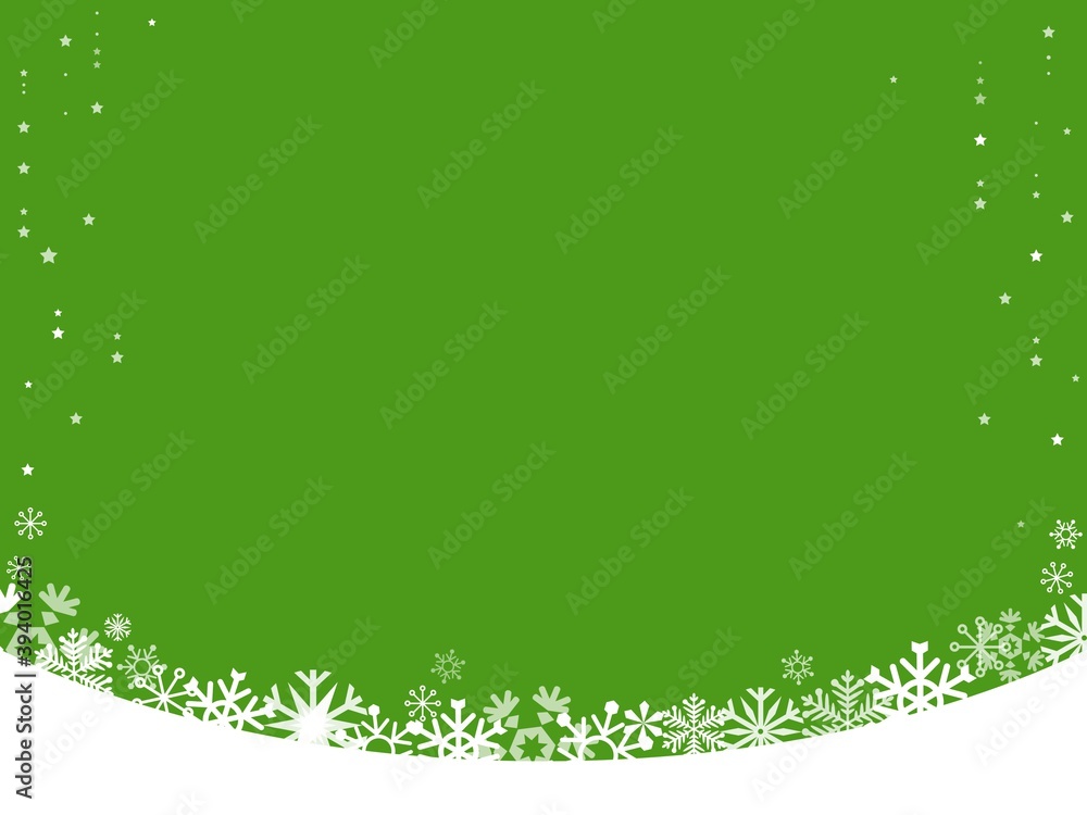 Green Christmas with white snowflakes texture background Green Christmas with white snowflakes texture background
