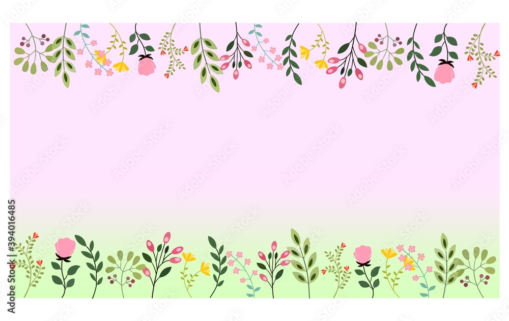 Spring floral on pink texture background Spring floral on pink texture background
