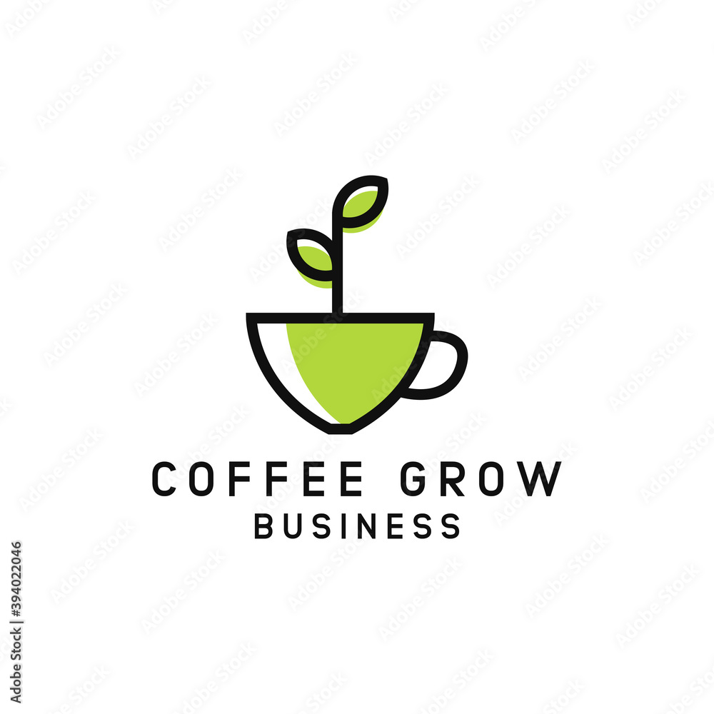 Coffee grow logo design premium Coffee grow logo design premium