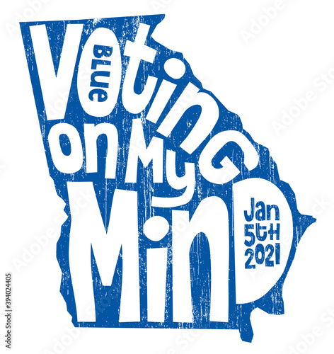 State of Georgia poster design encouraging people of Georgia to vote in the US senate runoff election in January 2021