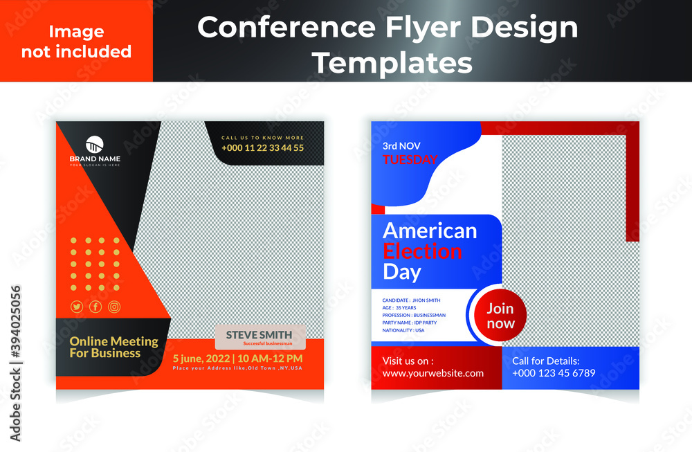 Obraz premium A Modern Set Of vector And Conference or Meeting Social media post and Banner design