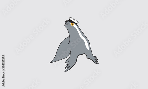 Illustration design for sea lion make hat