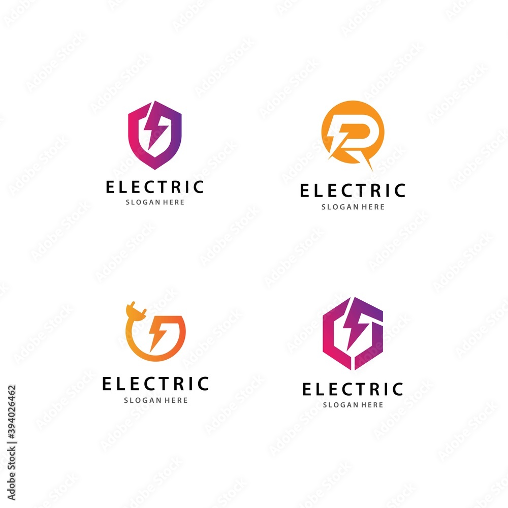 Electric logo template Electric logo template