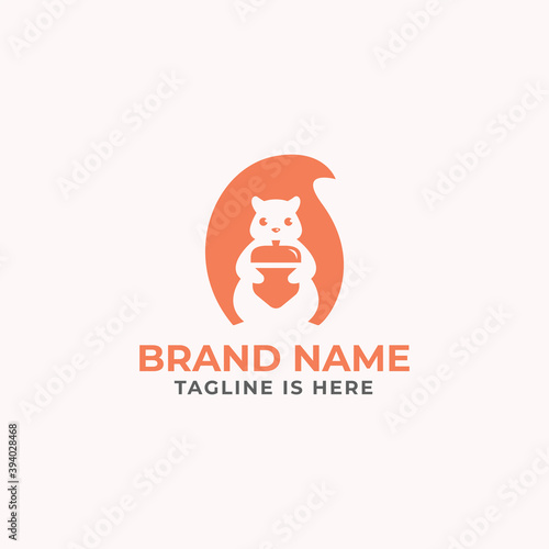 squirrel negative space logo design