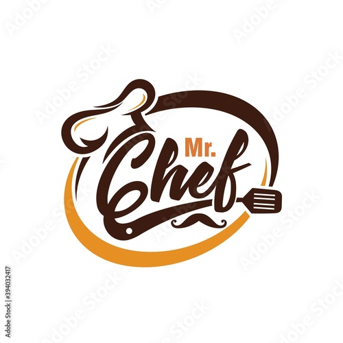 kitchen chef design logo template