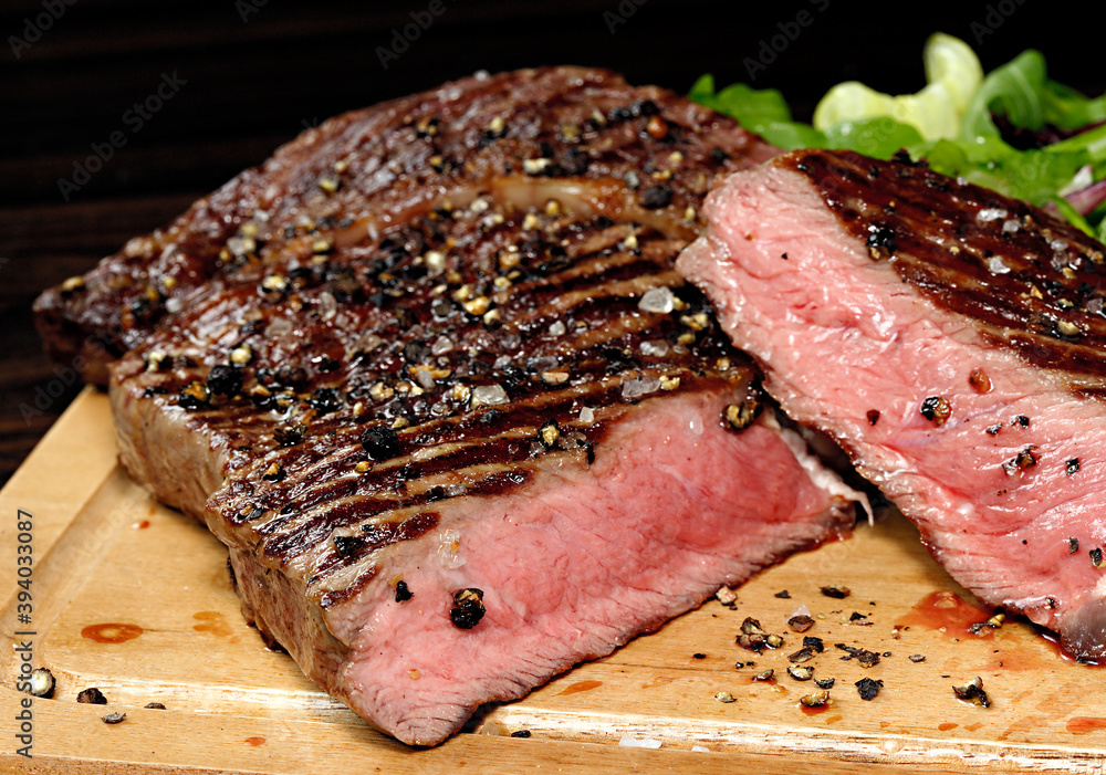 rib eye steak, medium rare