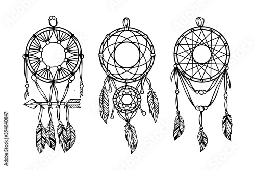 Hand drawn dream catcher illustration