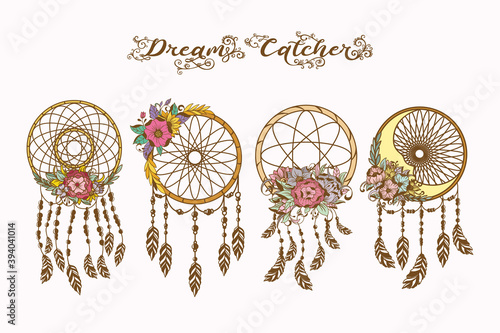 Hand drawn dream catcher illustration