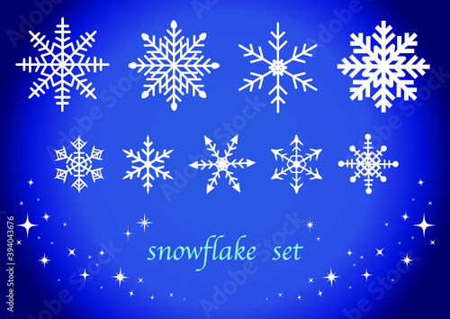 Snowflake and twinkling illustration set