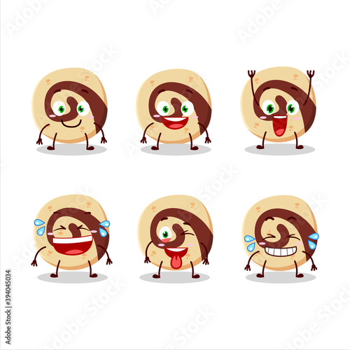 Cartoon character of spiral biscuit with smile expression