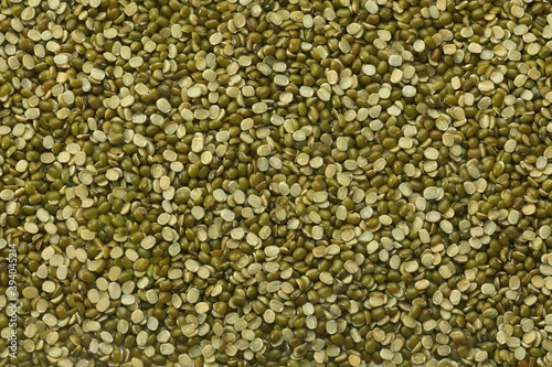 Split Mung Bean Lentils, Green Moong Bean, Mung Gram, Vigna Radiata, Green Gram, Golden Gram Legumes, Bean, Moong Dal, Green Bean or Mung Daal. photo
