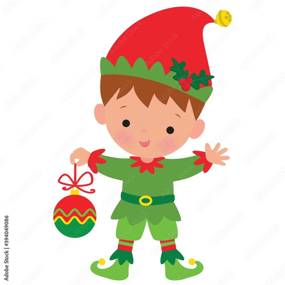 Cute Christmas elf vector cartoon illustration Cute Christmas elf vector cartoon illustration
