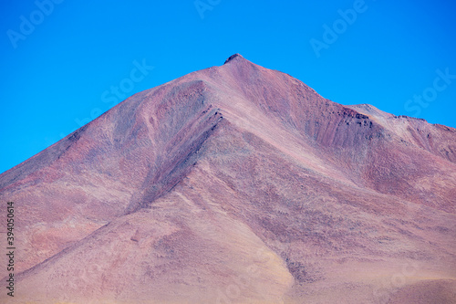 Colored mountains in the Atacama desert with blue sky in Eduardo Avaroa Andean Fauna National Reserve, Bolivia