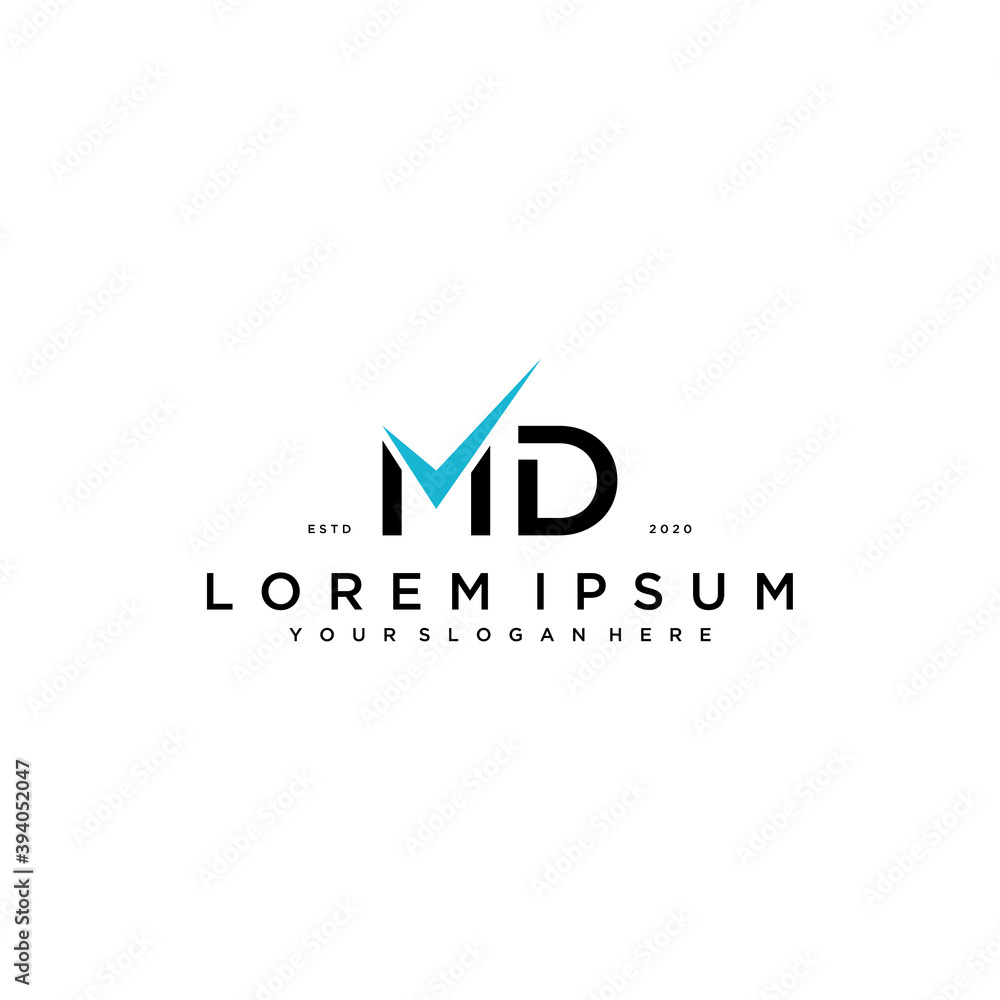 letter MD checklist logo design concept vector Stock Vector | Adobe Stock