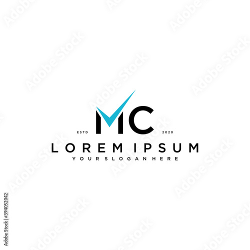 letter MC checklist logo design concept vector