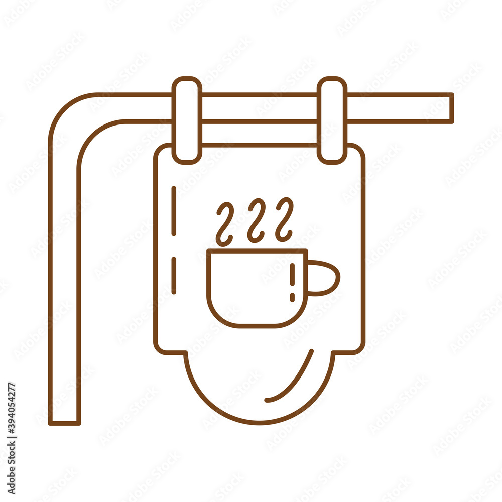 cafeteria wooden label hanging line style icon cafeteria wooden label hanging line style icon