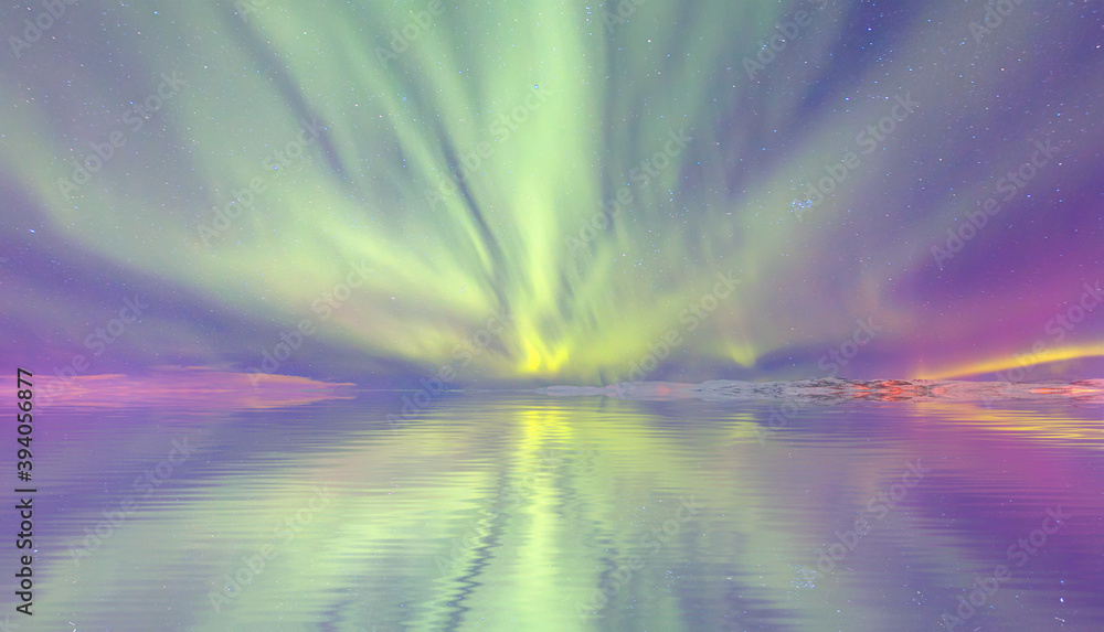 Northern lights (Aurora borealis) in the sky over Tromso, Norway