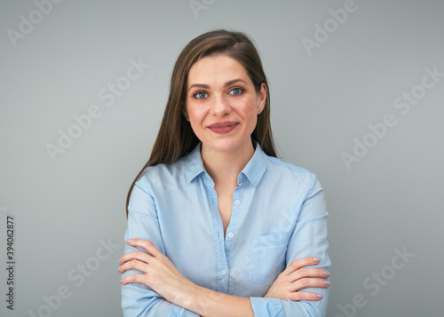 isolated portrait of business woman or student.