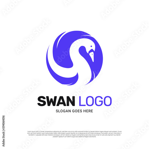 Fototapeta Naklejka Na Ścianę i Meble -  Swan bird logo icon design