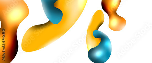 Bubbles abstract background. Liquid splashes on white vector template