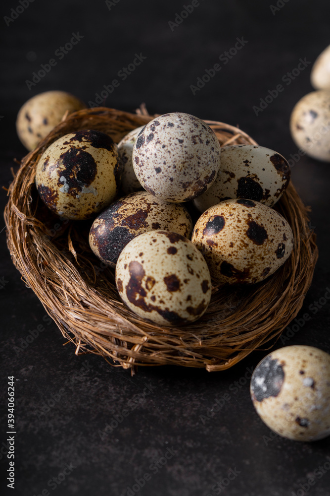 selective focus. fresh quail eggs selective focus. fresh quail eggs