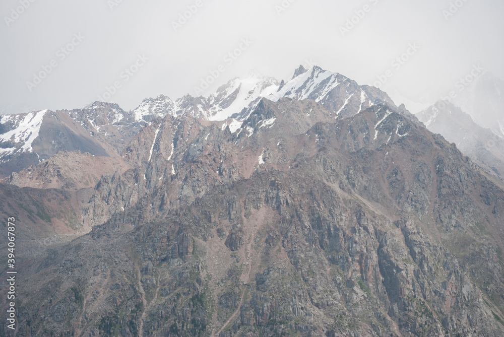 snow covered mountains almaty mountains