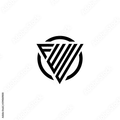 Initial letter FWU triangle logo monogram simple modern vector 