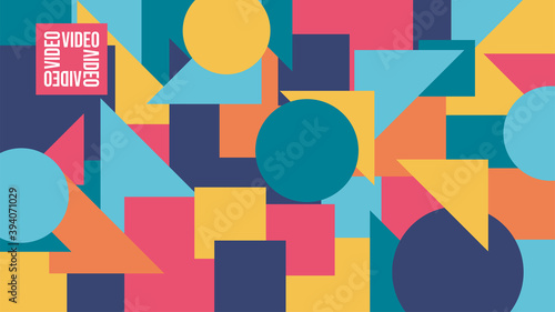 Virtual background for video conferencing. Blocks of different sizes. Geometric figures. Template for courses or webinars