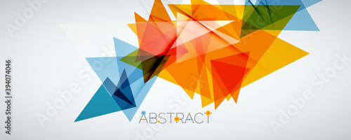 Geometric abstract background. Color triangle shapes. Vector illustration for covers, banners, flyers and posters and other designs