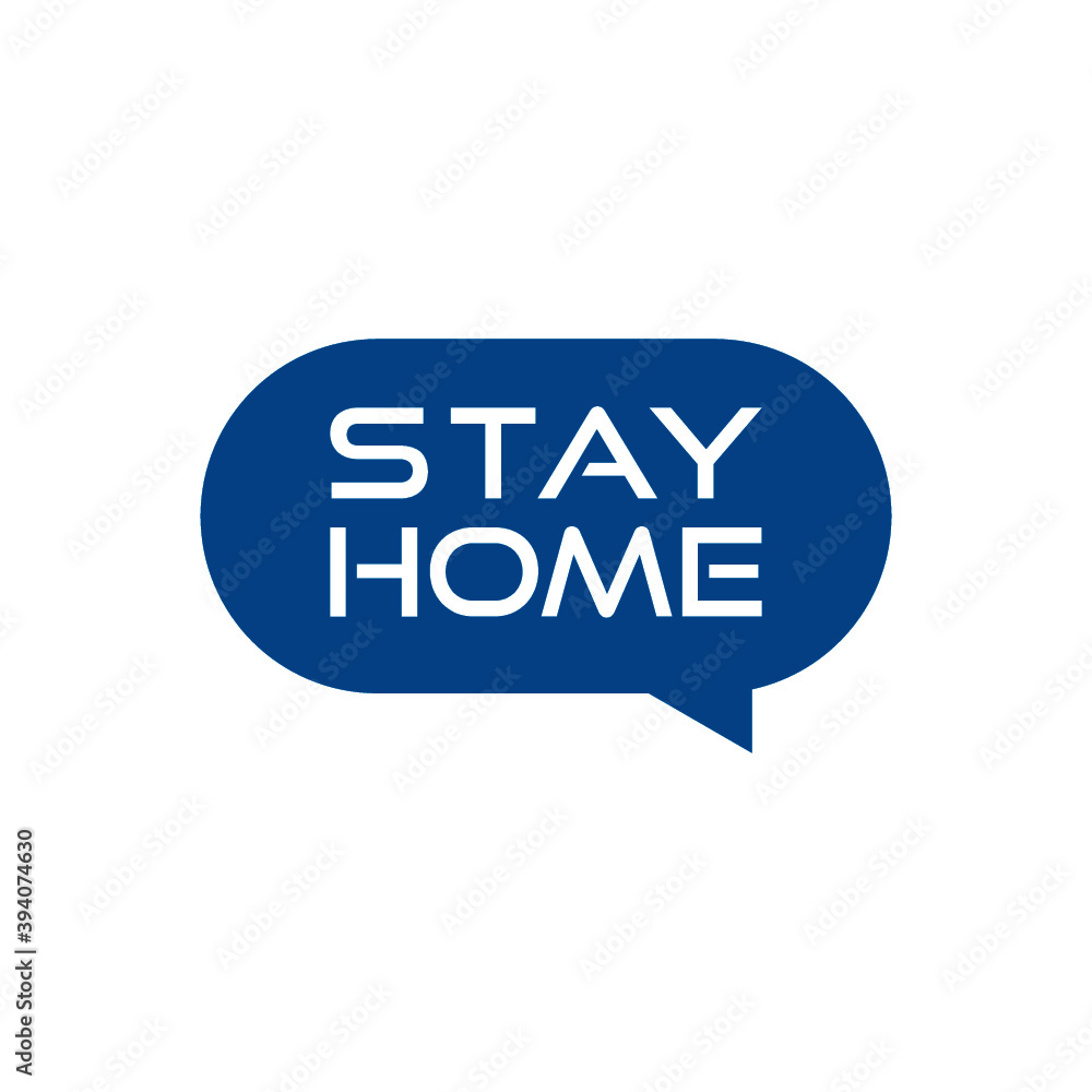 Speech bubble Stay home icon isolated on white background Speech bubble Stay home icon isolated on white background