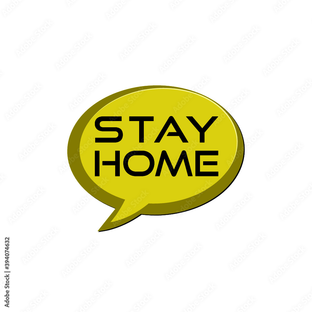 Speech bubble Stay home icon isolated on white background Speech bubble Stay home icon isolated on white background